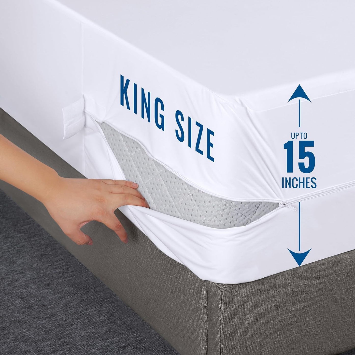 Utopia Bedding Zippered Mattress Encasement King Size (Pack of 4), 100% Waterproof, Dust Mite and Bed Bug Proof Mattress Protector, Absorbent 6-Sided Mattress Cover