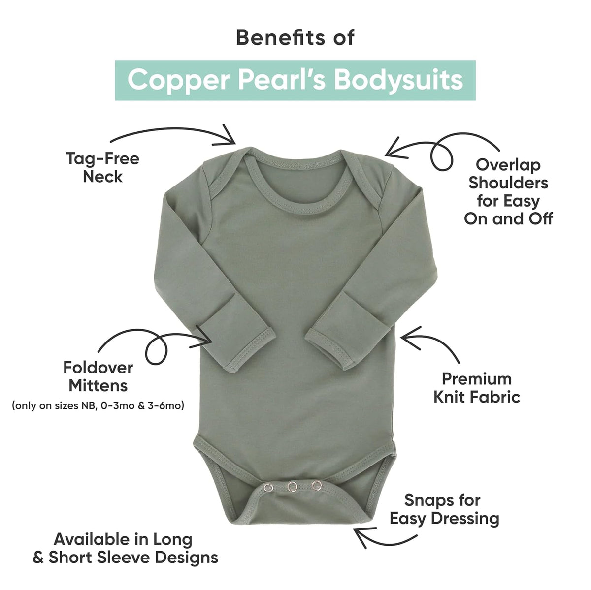 Copper Pearl Long Sleeve Bodysuit Baby: Ultra Soft Baby for Newborns, Boys, and Girls - Stylish, Comfortable, Overlap Shoulders, Premium Knit Fabric - 12-18 Months, Prancer