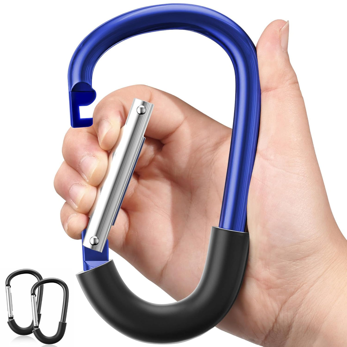 SURDOCA Stroller Hooks, 2Pcs Large Stroller Hooks for Bags, Universal Stroller Clips and Hooks, Mommy Hook for Stroller Heavy Duty, Stroller Accessories for Mom