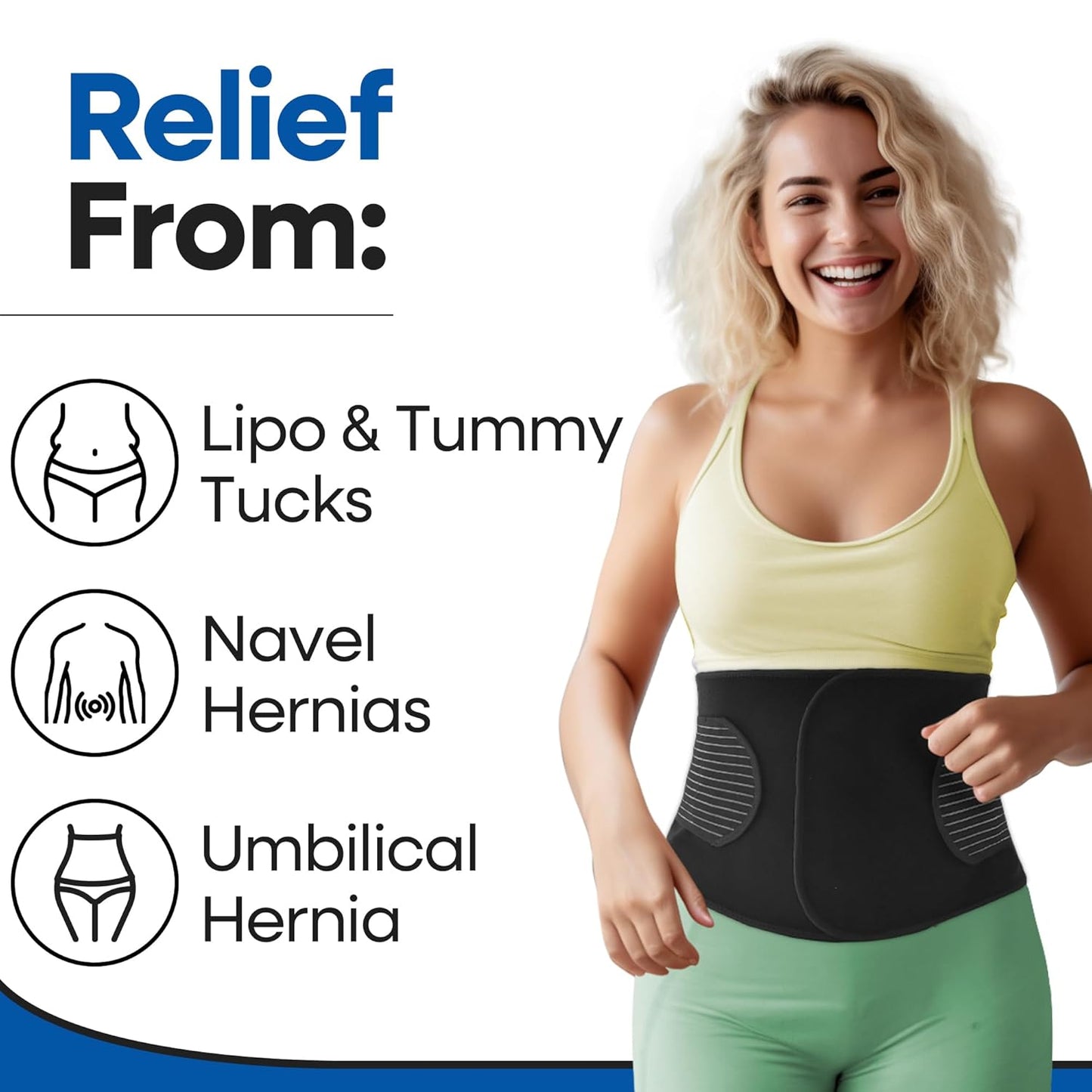 Hernia Belt for Men or Women | Postpartum Belly Band & Belly Wrap | C Section Belly Binder & Abdominal Binder | Post Surgery & Pregnancy Tummy Tuck | Hysterectomy, Umbilical Inguinal Hernia | (XXL)