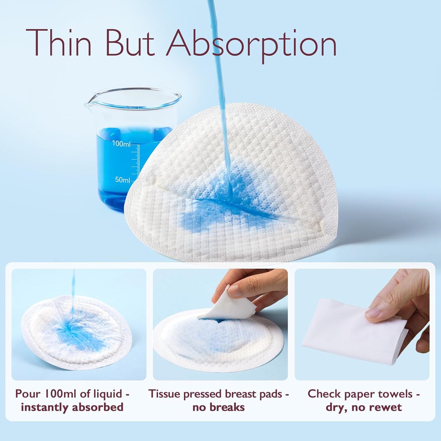 Momcozy Ultra-Thin Disposable Nursing Pads, Super Absorbent and Breathable Breastfeeding Pads, Make The Breasts Light and Unburdened, 3D Shape for The Best Fit, Individually Packaged（120 Count）