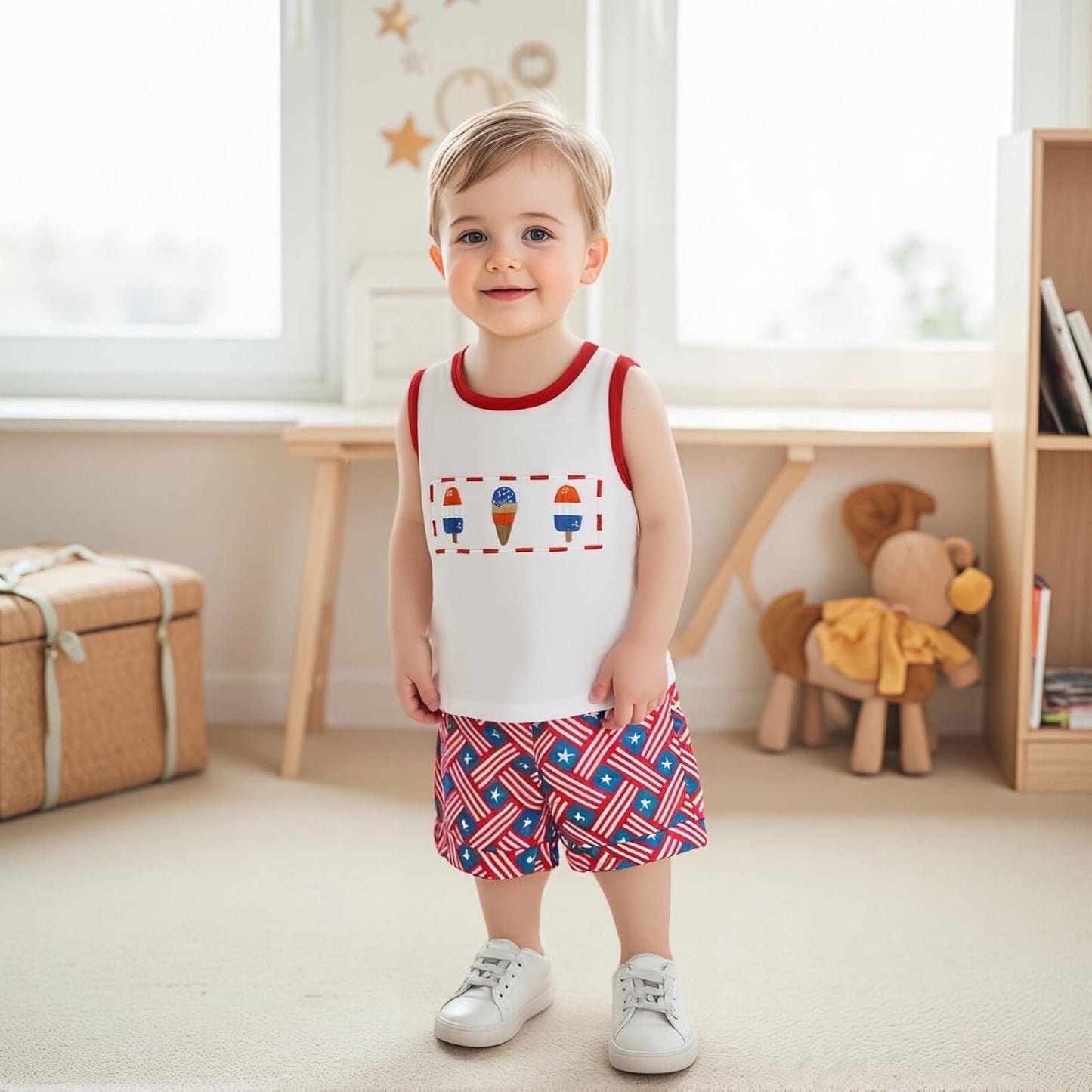 Kupretty Baby Boy Summer Clothes Sleeveless Tank Tops Vest T-Shirt + Casual Shorts Toddler Outfits Set