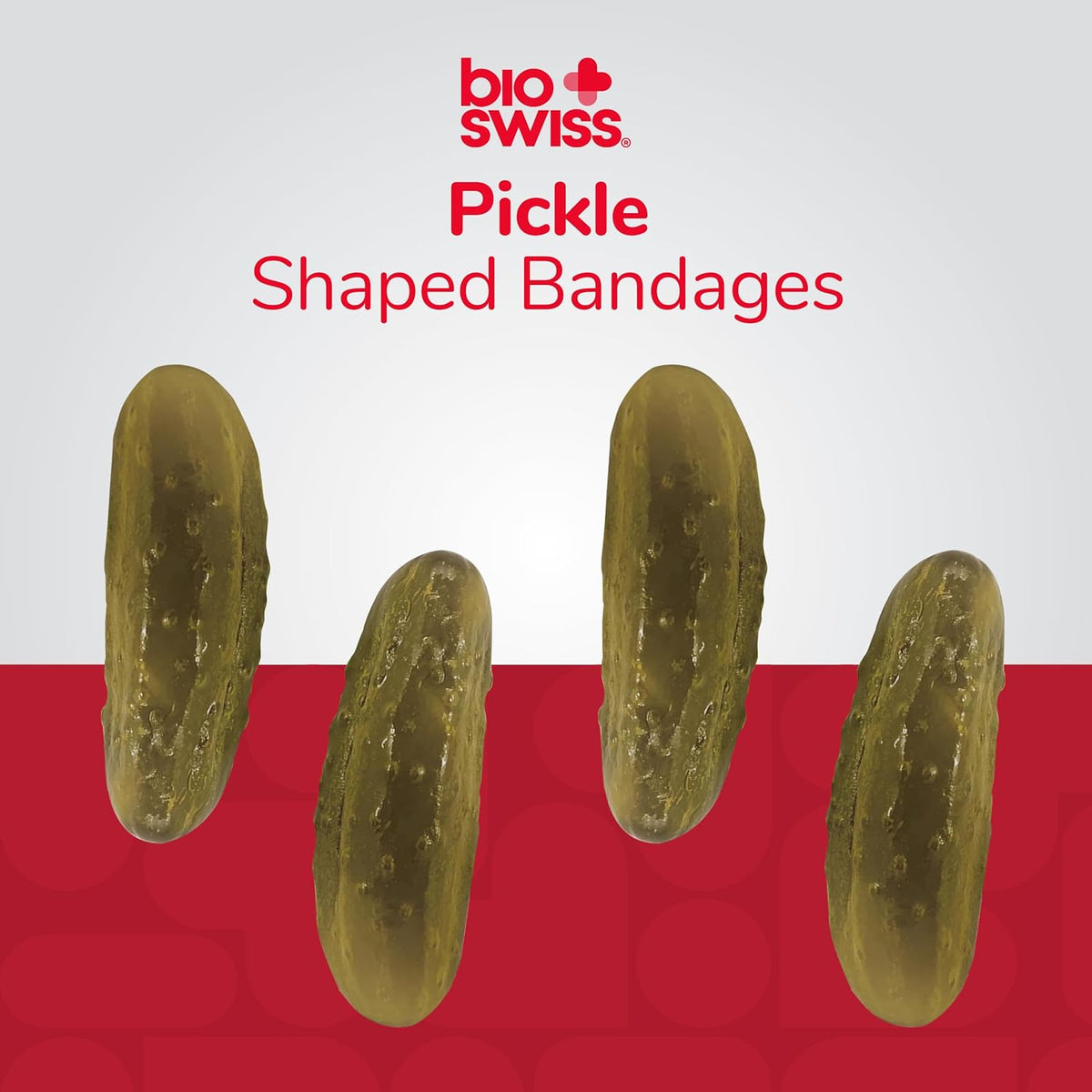 BioSwiss Bandages, Pickle Shaped Self Adhesive Bandage, Latex Free Sterile Wound Care, Fun First Aid Kit Supplies for Kids, 24 Count