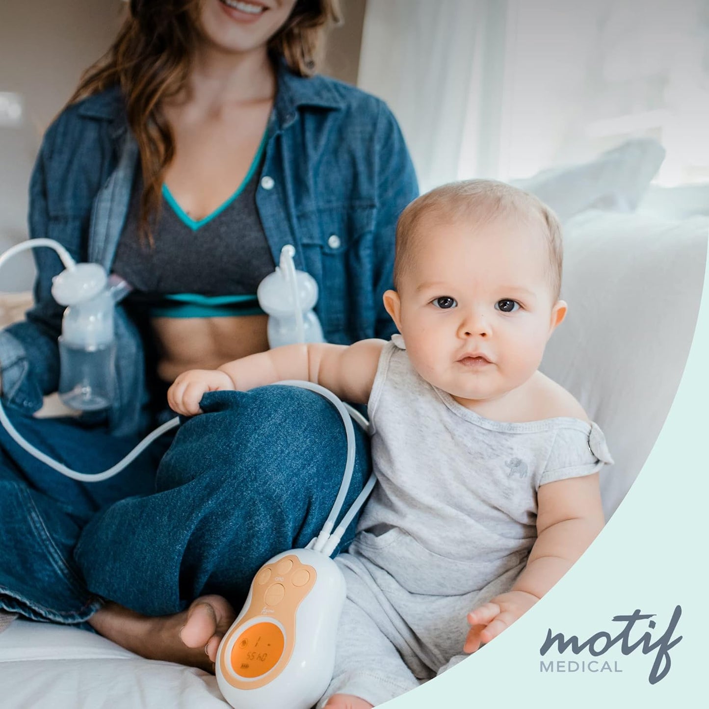 Motif Medical Duo Breast Pump Flange – Comfortable Breast Pump Flanges for Better Milk Flow & Pumping Ease - Ideal Breast Pump Flange Insert for Breastfeeding Moms (2 Shields, 24mm)