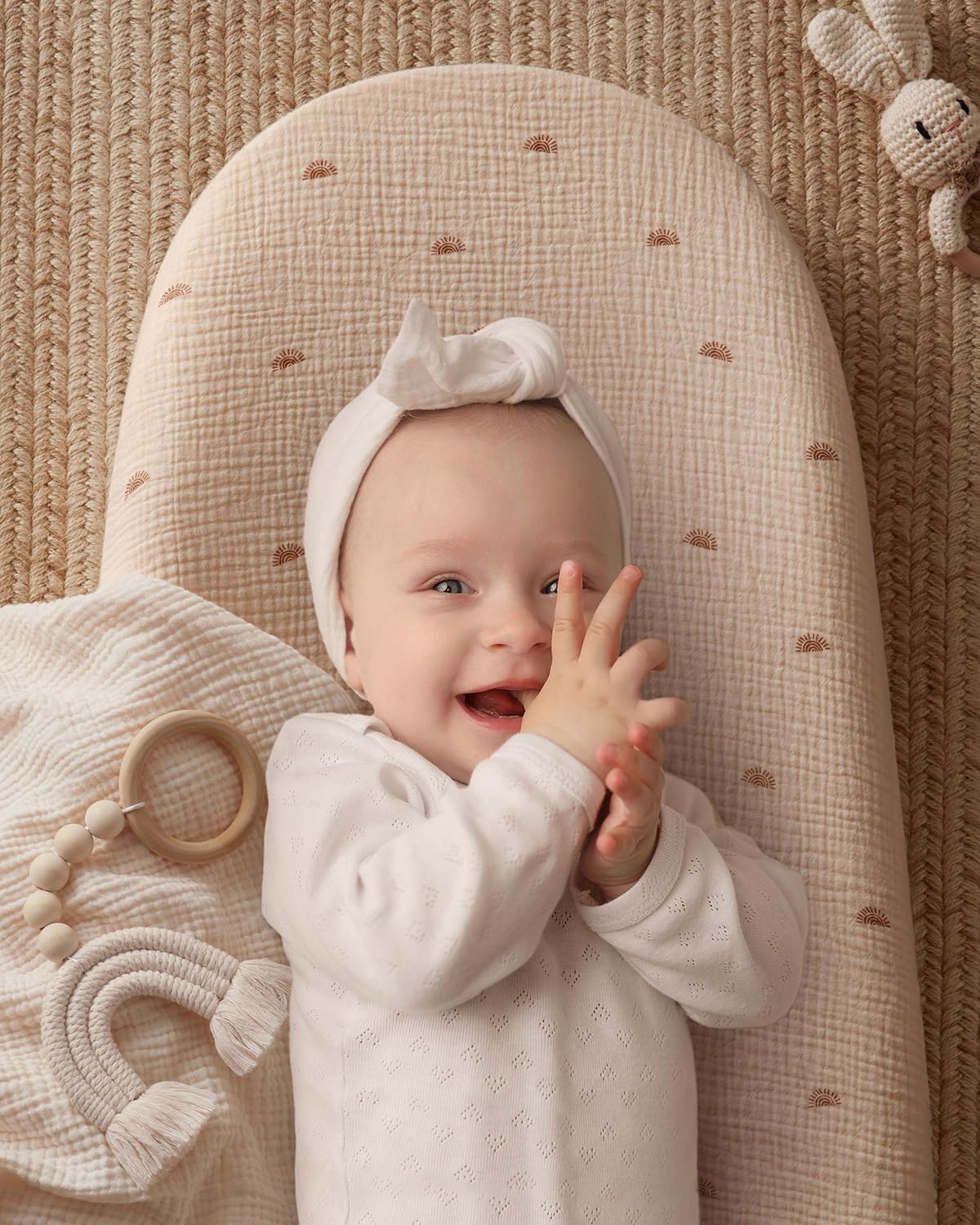 Blissful Diary Muslin Baby Changing Pad with Waterproof Lining Foam, Diaper Changing Table Pad with Cover for Dressers (Sunshine, Avocado)