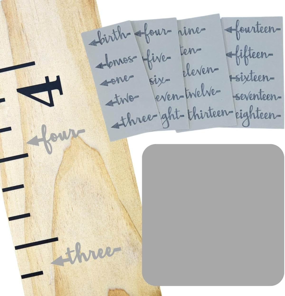 Little Acorns ADD ON - DIY Vinyl Growth Chart Ruler - Height Marker Arrows ONLY - Script - Straight
