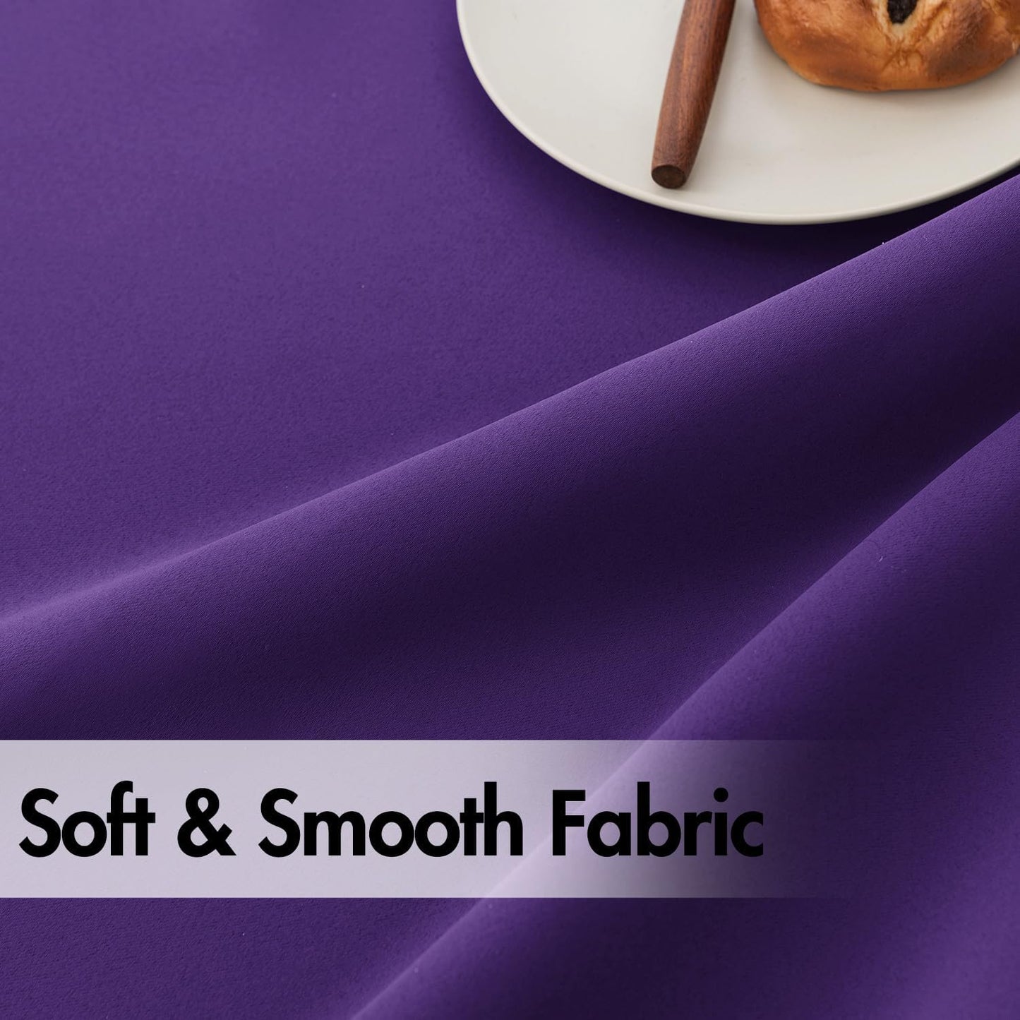 ANRODUO Back Tab Blackout Curtains for Bedroom Living Room, Rod Pocket Pinch Pleated Thermal Insulated Room Darkening Curtains 54 Inches Long 2 Panels, Purple, 42 x 54 Inch
