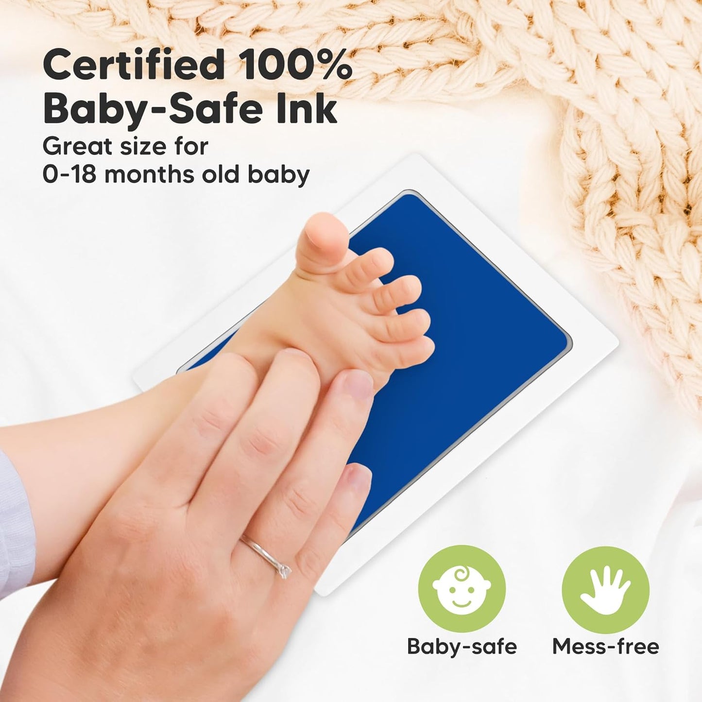 4-Pack Inkless Baby Hand and Footprint Kit - Mess Free Ink Pad for Newborn Keepsake, Dog Nose & Paw Print Kit, Clean Touch Ink Pad for Baby Hand & Footprints, Ideal New Mom Gifts (Fiesta, L)