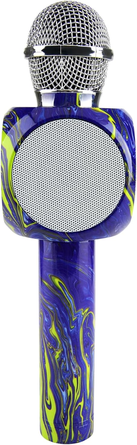 Sing-Along Bling Bluetooth Karaoke Microphone and Bluetooth Stereo Speaker All-in-One (Swirl Purple)