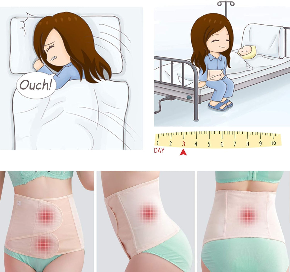 picotee C Section Postpartum Belly Band Wrap Abdominal Binder Fajas Postparto Cesarea Post Partum Waste Shrinker