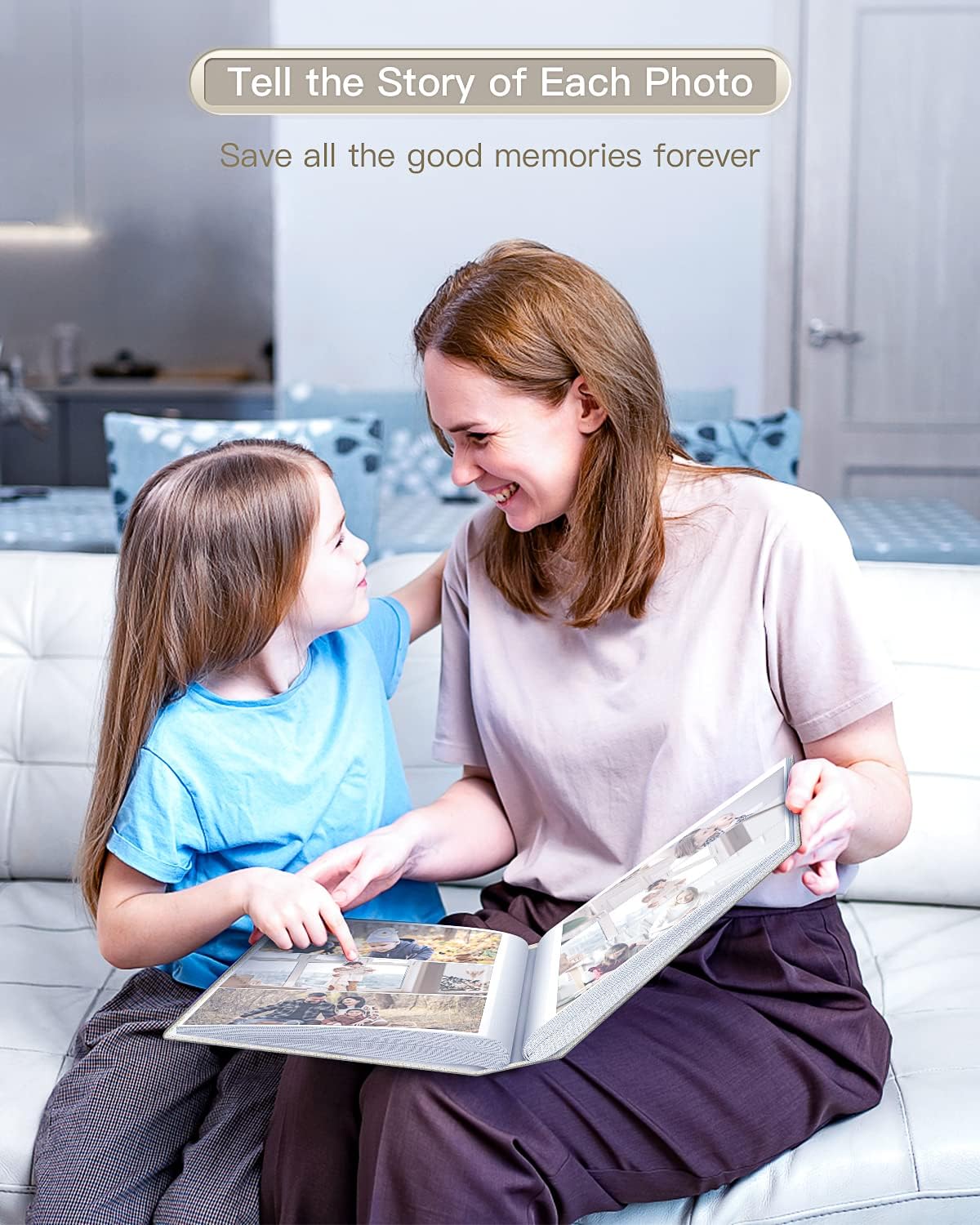 Popotop Photo Album 4x6-100 Photos Photo Books with 100 Vertical Pockets,Linen Cover Albums for Family Wedding Anniversary Baby Vacation Pictures