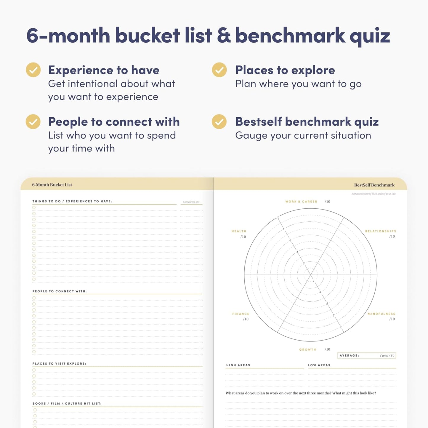 Self Planner by BestSelf — Undated 6 Month Life Planner for Time Management, Improving Productivity, Scheduling and Achieving Goals — 7"x10” Notebook (Black)