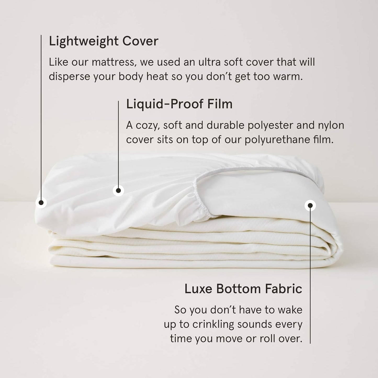 Tuft & Needle Twin XL Mattress Protector - Waterproof, Liquid-Proof, Sleeps Quiet, Fitted Sheet Style, Soft and Comfortable, White