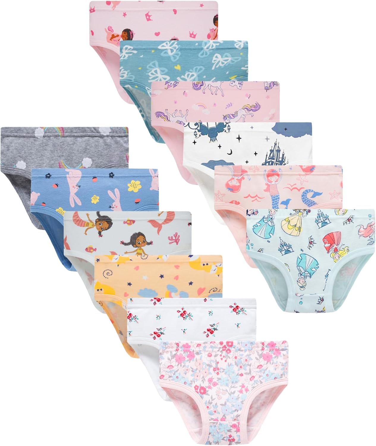 Finihen Girls Cotton Underwear Toddler Girls Panties Kids Briefs Multipacks.