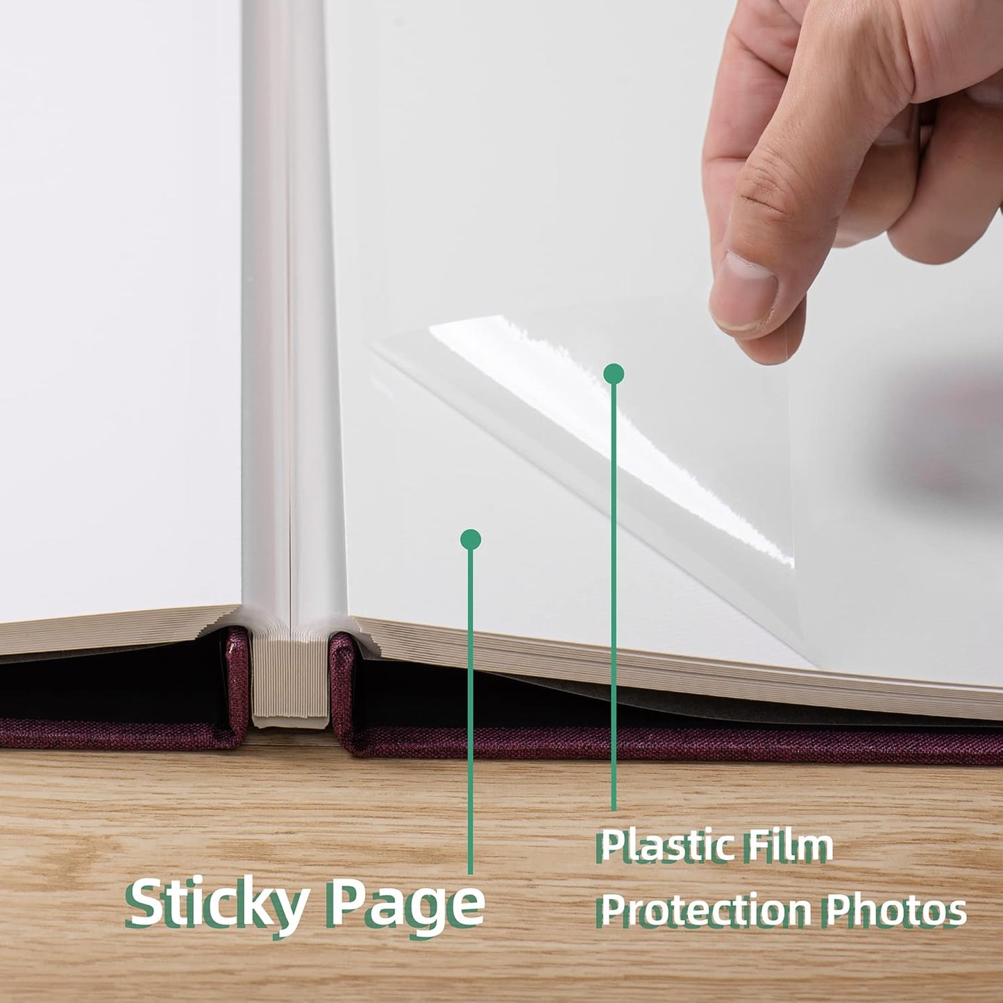 Large Photo Album Self Adhesive Scrapbook Album for 4×6 5×7 8×10 Pictures DIY Magnetic Linen Cover Album 40 Pages for Family Wedding Gifts with Metal Pen and Plastic Board