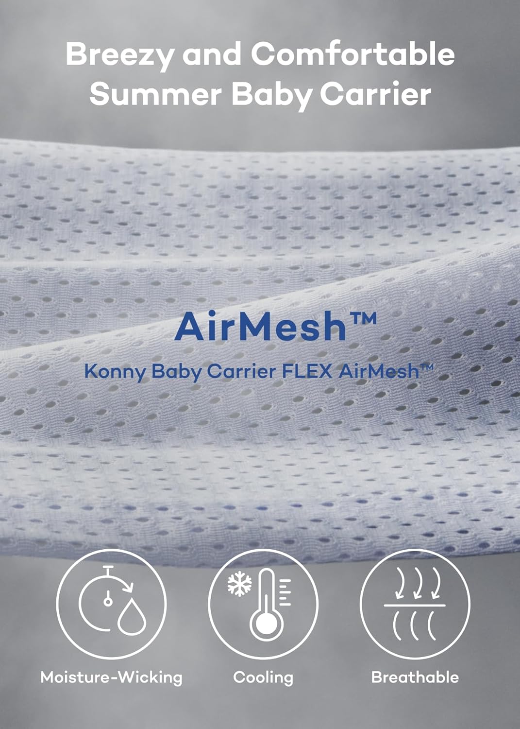 Konny Baby Carrier Flex SoftBreeze with Head Support - Adjustable, Easy to Wear Baby Wrap Sling, Perfect for Newborn Babies Essentials up to 44 lbs (M-4XL) - Mocha