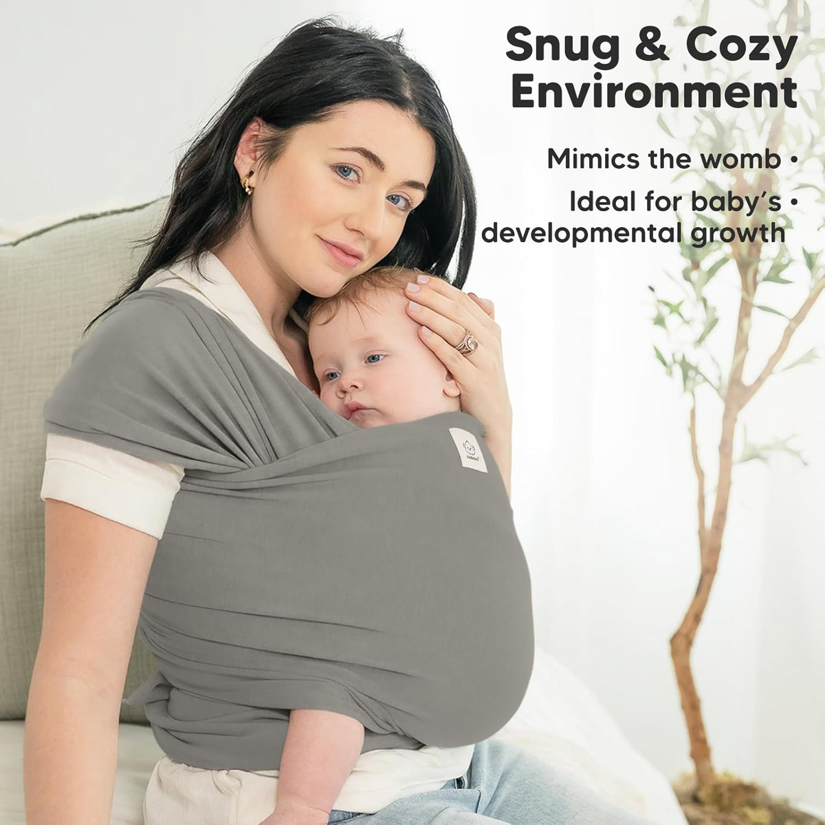 KeaBabies Baby Wrap Carrier - All in 1 Original Baby Carrier Newborn to Toddler Sling, Easy to Wear, Hands Free Bonding, Lightweight, Breathable Infant Wraps (Graphite)