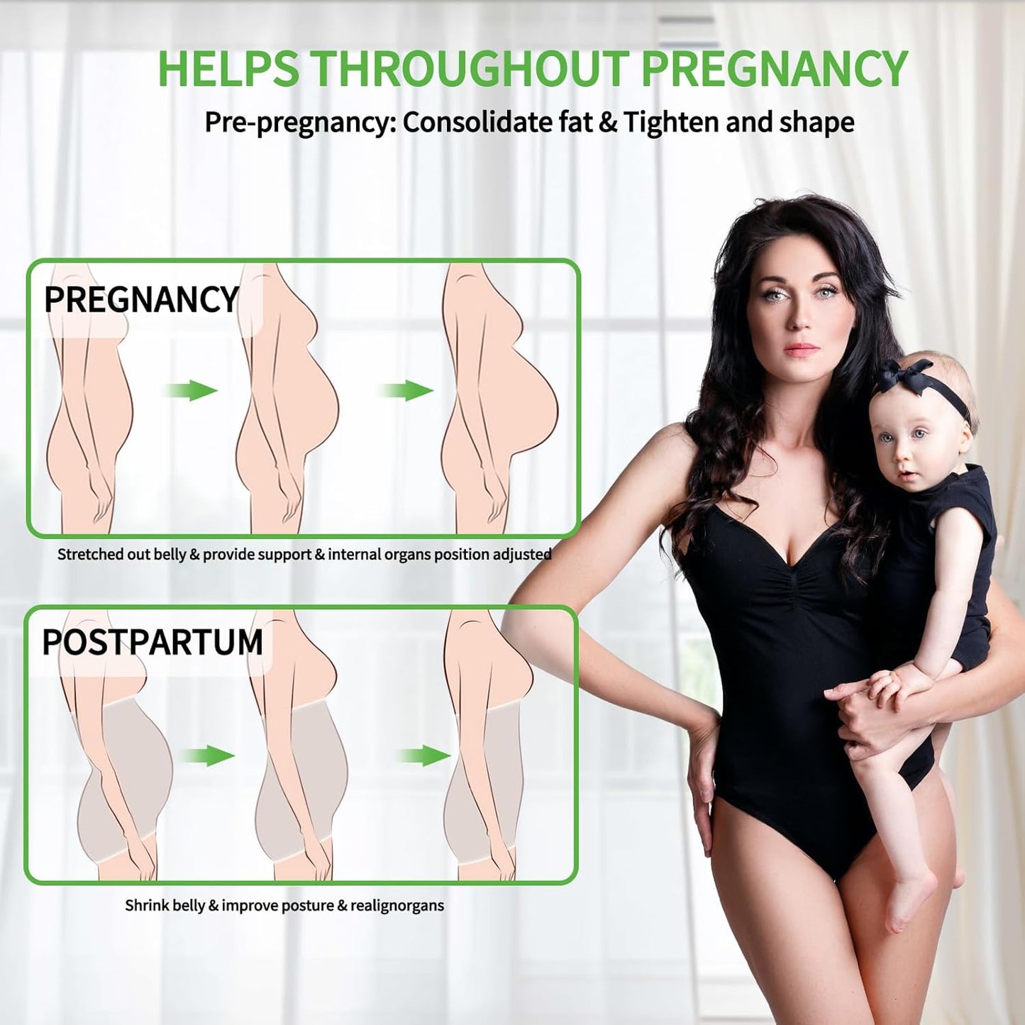2 in 1 Postpartum Belly Band Wrap Beige, C-Section Support Belt XX-Large, Post Partum Support Recovery Waist/Pelvis Belt, Hysterectomy Belly Band Binder Girdle Stomach