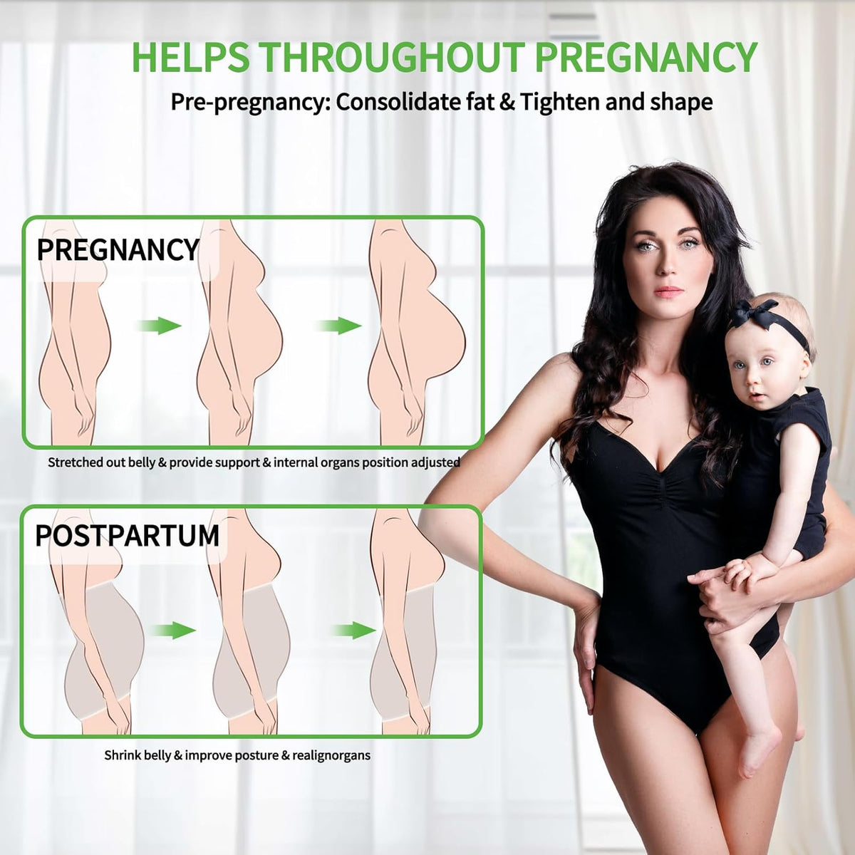 2 in 1 Postpartum Belly Band Wrap Pink, C-Section Support Belt Medium, Post Partum Support Recovery Waist/Pelvis Belt, Hysterectomy Belly Band Binder Girdle Stomach