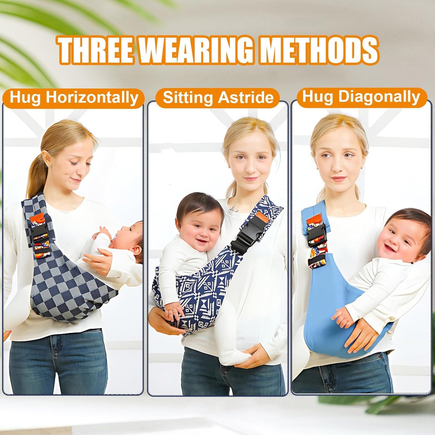 Baby Sling Carrier Newborn to Toddler Adjustable One-Shoulder Design with Safety Buckle, Soft & Lightweight Sling Baby Carrier 10-30 lbs(Mesh,Brown Leopard)