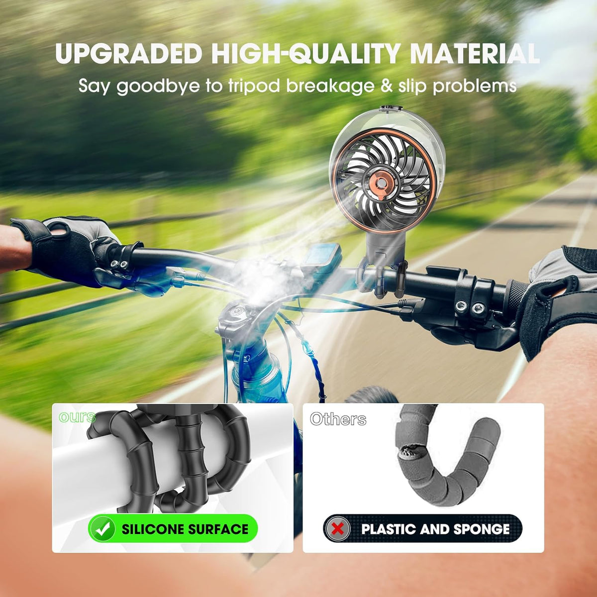 Ausic Stroller Fan with Mist, 100ml Misting Portable Fan for Stroller, Safe Baby Fans with Detachable Tripod, Baby Essentials, Clip on Fans for Crib, Treadmill, Car Seat, Outdoor, Beach, Golf Cart