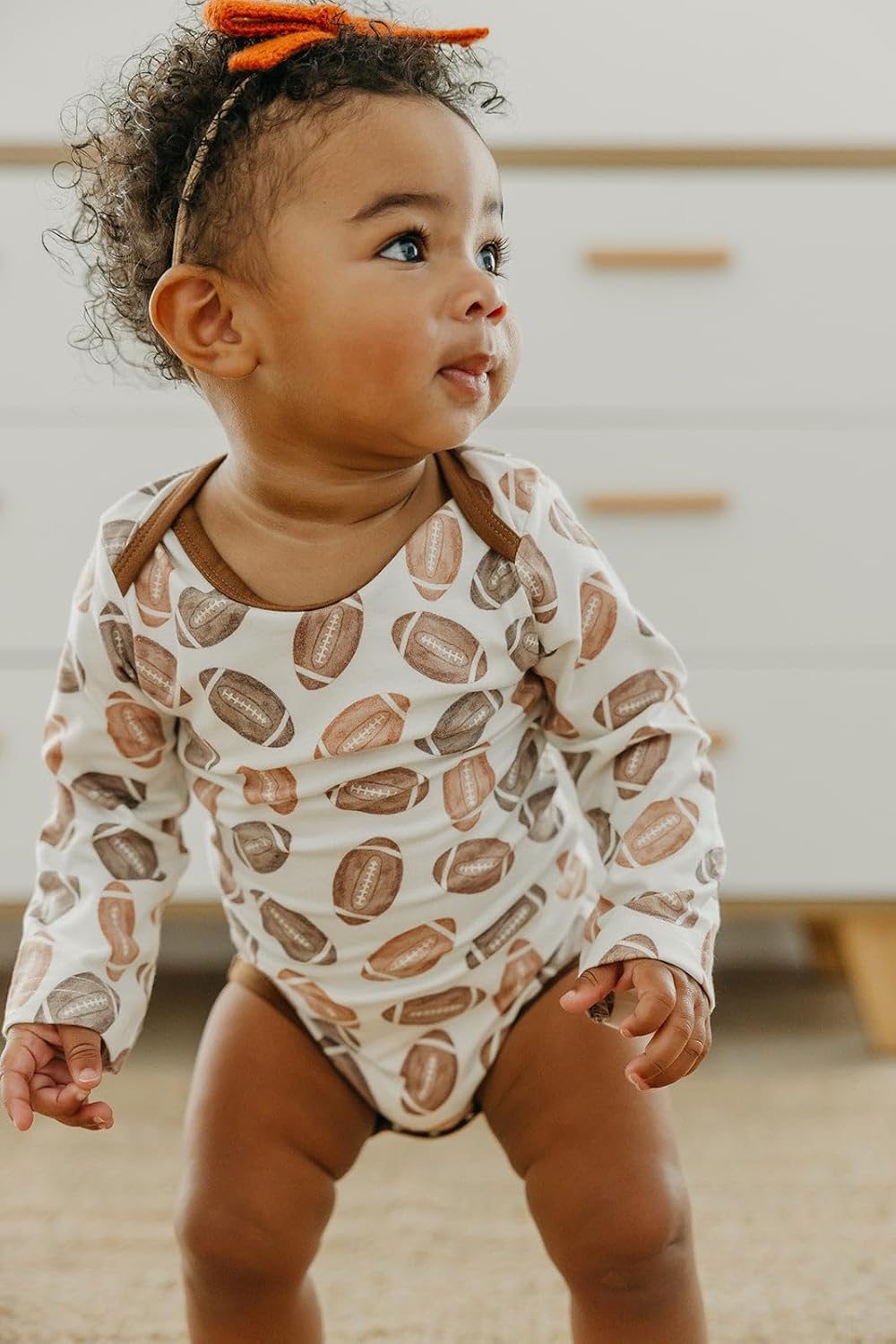 Copper Pearl Long Sleeve Bodysuit Baby: Ultra Soft Baby for Newborns, Boys, and Girls - Stylish, Comfortable, Overlap Shoulders, Premium Knit Fabric - 3-6 Months, Blitz