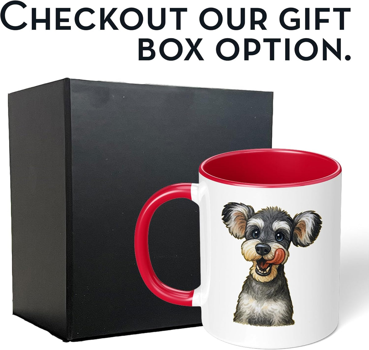Personalized Coffee Mug, Custom Photo Caricature Gift, Funny Customized Coffee Gift for Men & Women, Custom Mugs with Pictures, Red 11oz Customized Ceramic Tea Cup