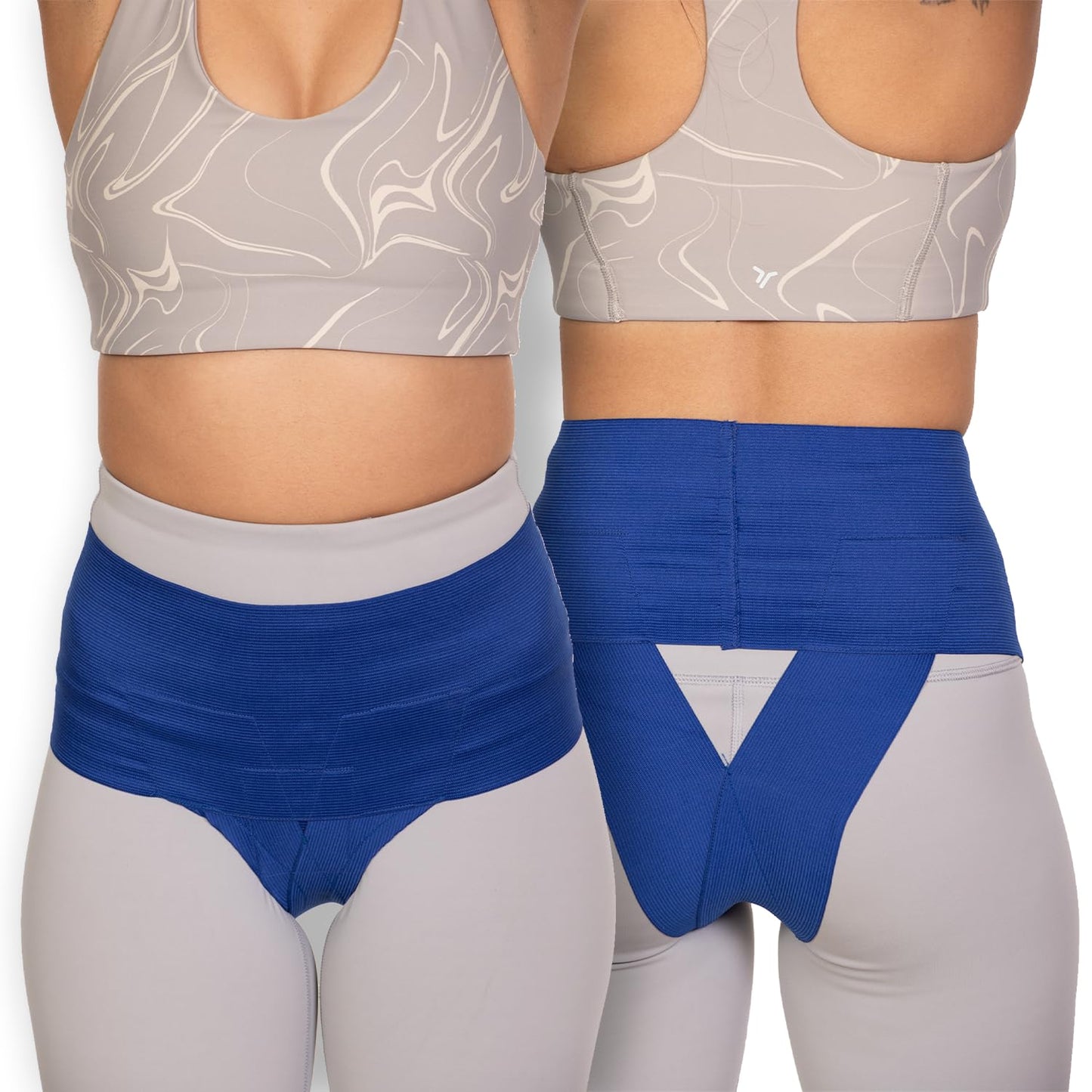 Patented Women’s Pelvic Floor Orthotic Support Belt ― Uterus Pain Relief Girdle for Dropped Bladder, Vulvar Varicosities, Postpartum Recovery, SPD | High Waist - Sapphire Blue (XS)