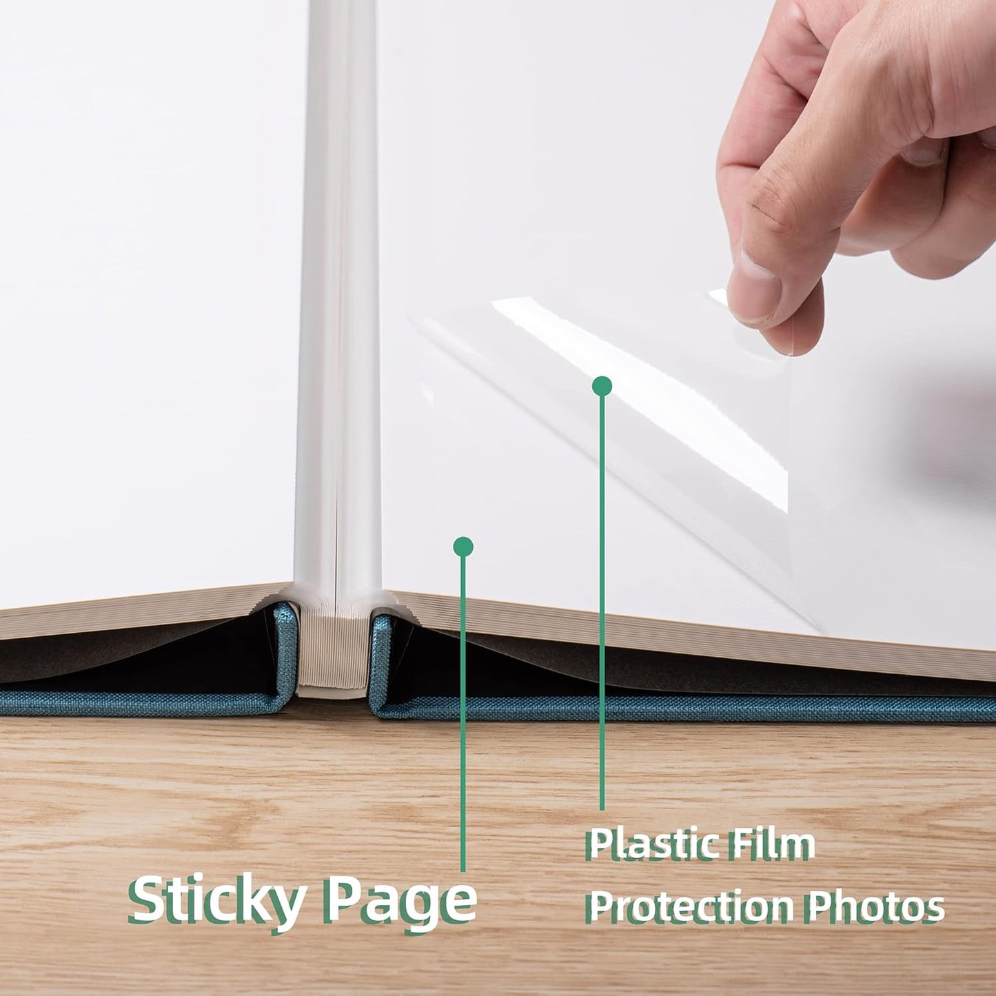 Large Photo Album Self Adhesive Scrapbook Album for 4×6 8×10 Pictures DIY Magnetic Linen Cover Album 40 Pages for Family Wedding Gifts with Metal Pen and Plastic Board