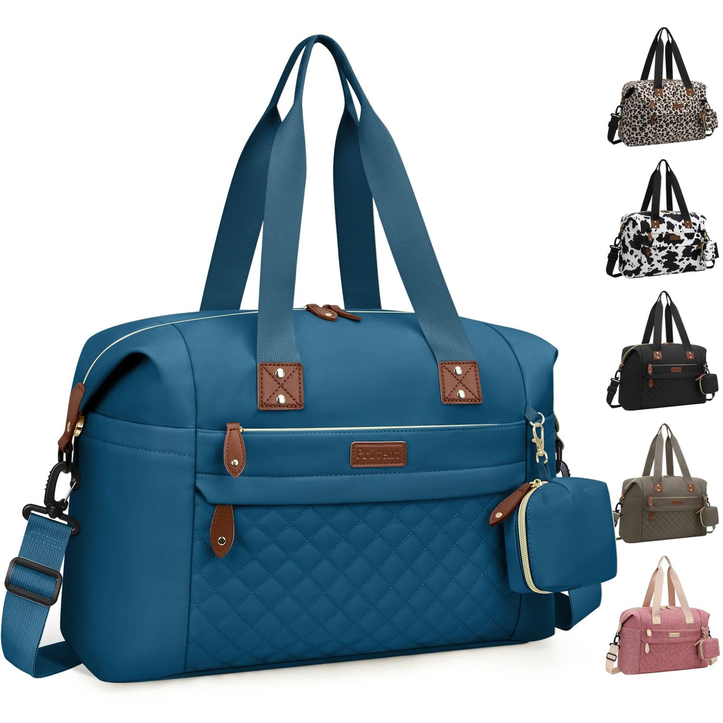 Diaper Bag Tote - Diaper Baby Bags with Pacifier Case, Shoulder Straps, Stroller Clips, Waterproof Large Mommy Maternity Travel Baby Bag for Mom and Dad, Blue, Medium
