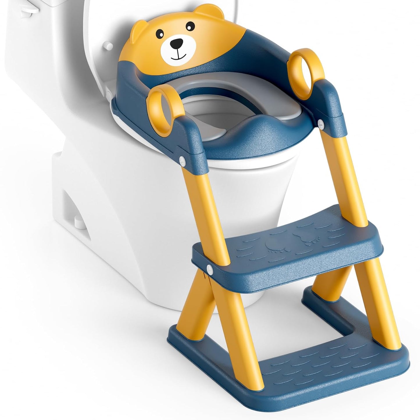 Potty Training Seat, Upgrade Toddler Toilet Seat for Kids Boys Girls, 2 in 1 Potty Training Toilet for Kids, Splash Guard Anti-Slip Pad Step Stool（Upgraded Cushion）