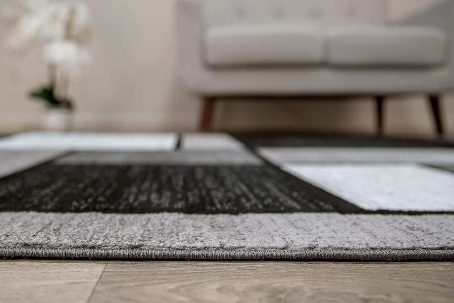 Rugshop Contemporary Modern Boxes Easy Cleaning for Home Office,Living Room,Bedroom,Kitchen Non Shedding Area Rug 9' X 12' Gray