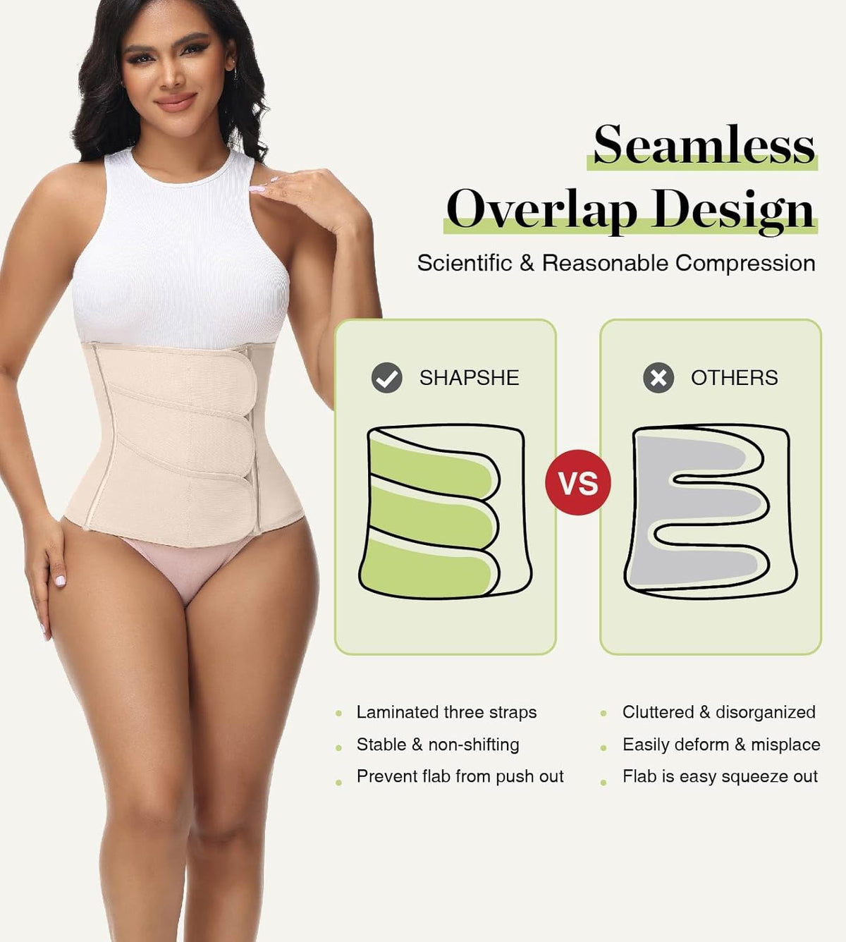 SHAPSHE Waist Trainer for Women Postpartum Recovery Wrap Waist Cincher Corset Shapewear Belly Band