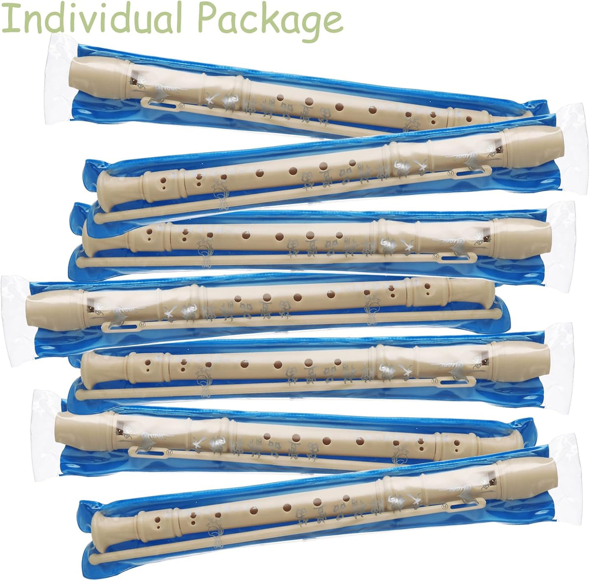 6 Pack Soprano Recorder Instrument, 8 Hole Recorder Flute, Plastic Recorders Musical Instruments with Cleaning Rod, Beginner Recorder Soprano Recorder for Music