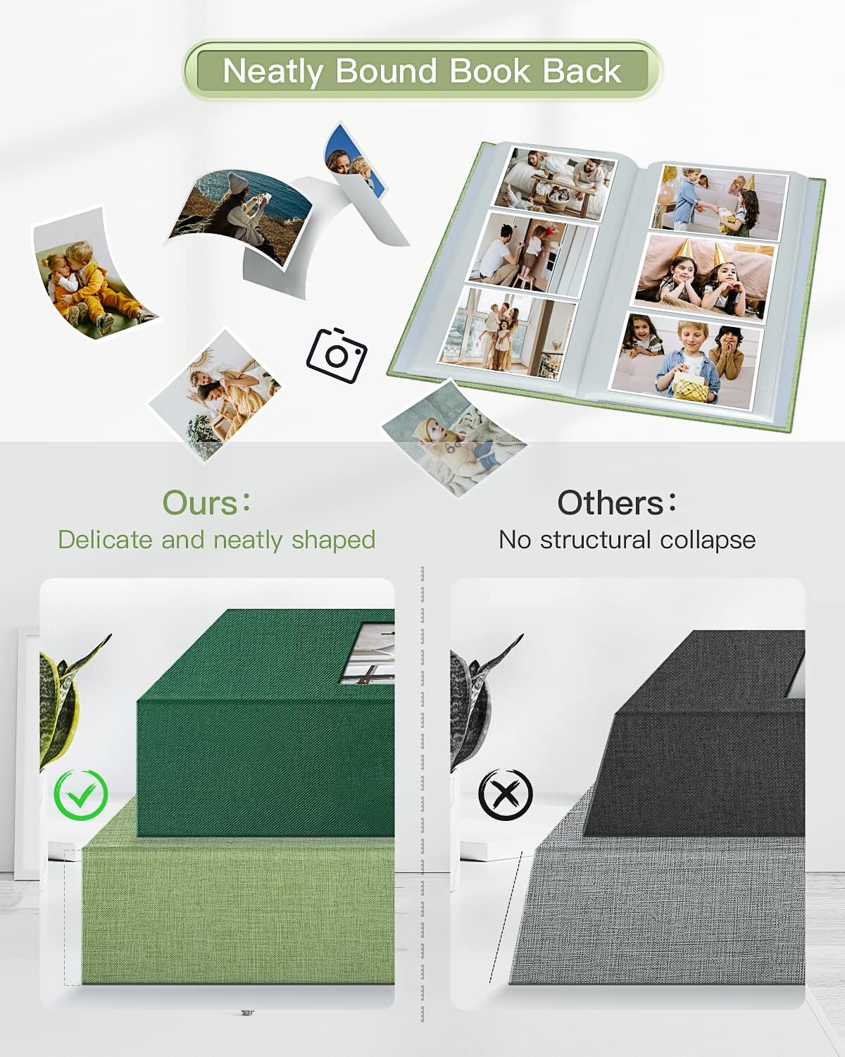 popotop Photo Album 4x6-420 Photos Photo Books with 420 Horizontall Pockets,Linen Cover Albums for Family Wedding Anniversary Baby Vacation Pictures