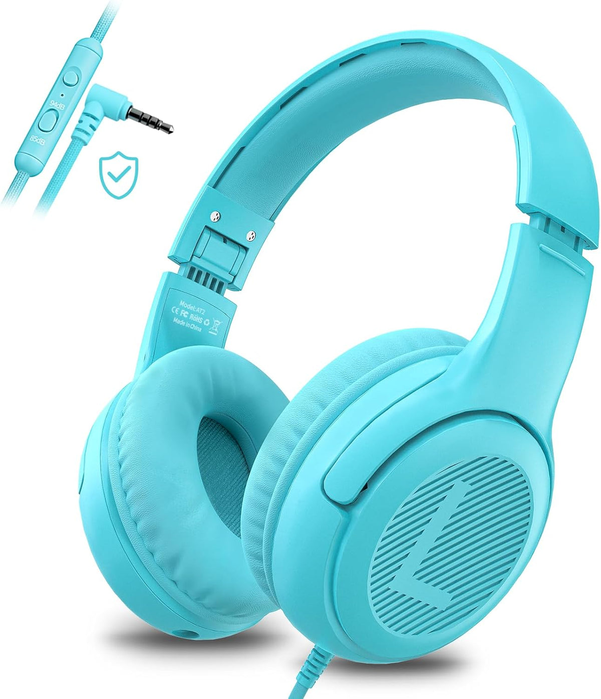 Toddler Kids Headphones Wired - Headphones for Kids Volume Limit 85/94dB Headset 3.5mm Jack Adjustable Foldable Headsets for Girls Boys Children Teens Pad Smartphones School