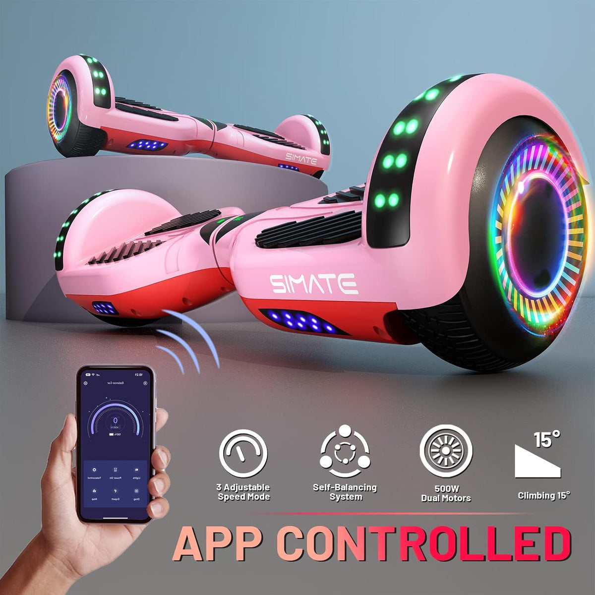Scooter, Bluetooth & Corlorful LED Lights, Gifts for Kids & Adults & Girls & Boys, for All Ages