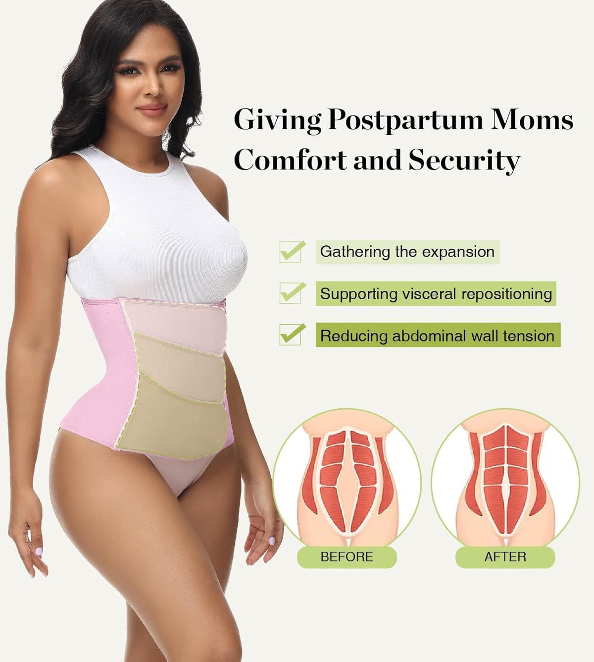 SHAPSHE Waist Trainer for Women Postpartum Recovery Wrap Waist Cincher Corset Shapewear Belly Band