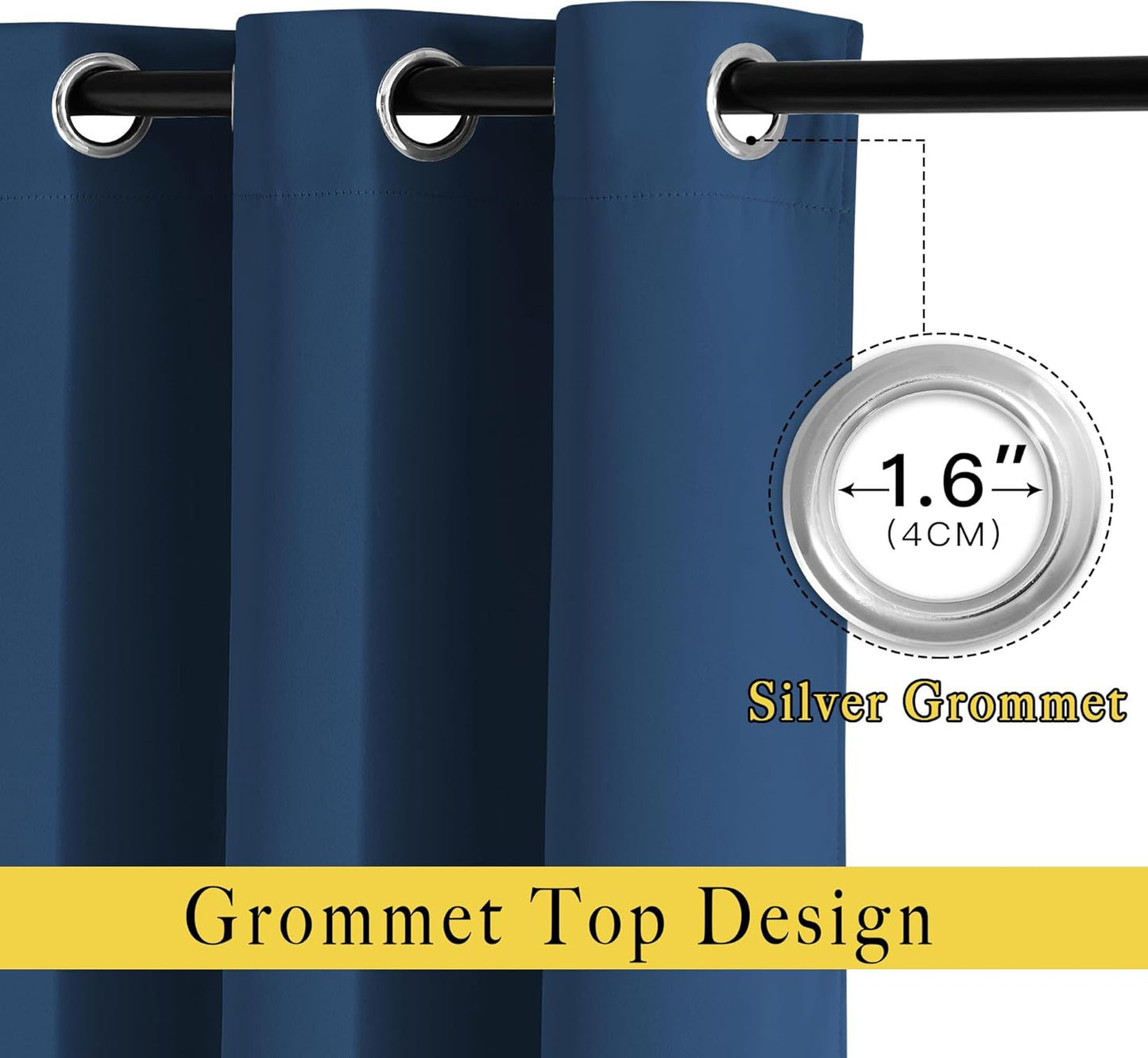 NICETOWN Moroccan Blue Curtains for Sliding Door - 52 by 95, 2 Pieces, Blocking Out 50% Sunlight Window Treatment Modern Design Curtain Panels for Dining Room