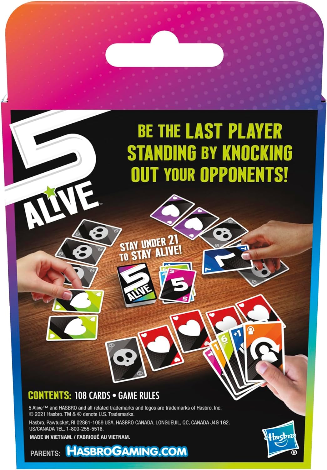 Hasbro Gaming 5 Alive Card Game, Fast-Paced Game for Kids and Families, Easy to Learn, 2 to 6 Players, Fun Summer Activities, Vacation Travel Essentials, Ages 8+