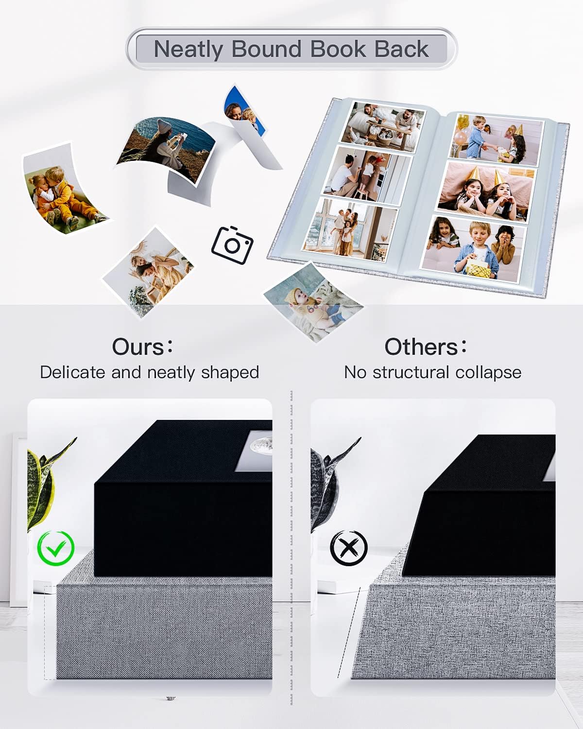 popotop Photo Album 4x6-420 Photos Photo Books with 420 Horizontall Pockets,Linen Cover Albums for Family Wedding Anniversary Baby Vacation Pictures