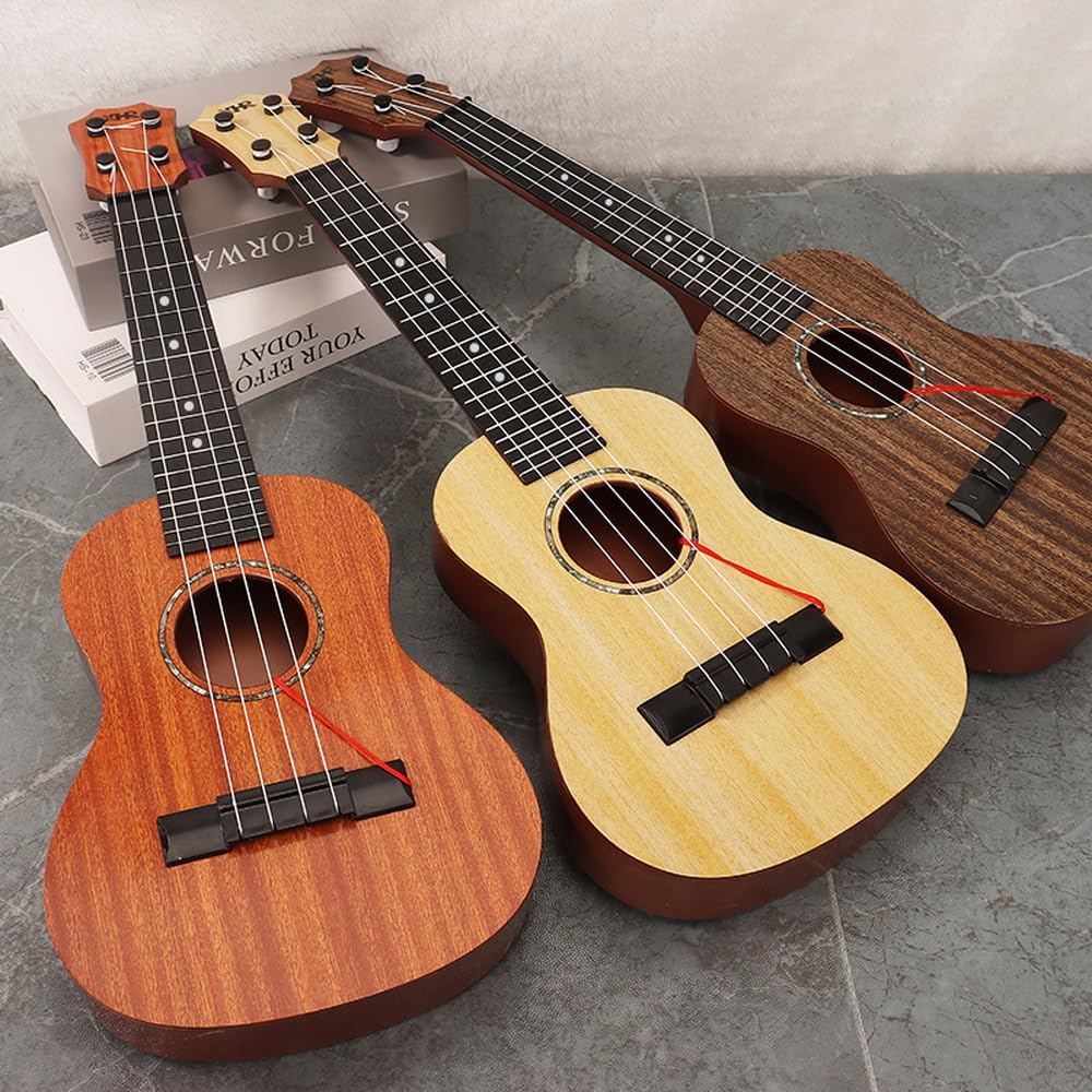 Raimy Kids Ukulele Guitar - 21inch 4 Strings Guitar Children Musical Instruments Educational Toys with Picks for Toddler Kids Boys Girls Beginner (Brown)
