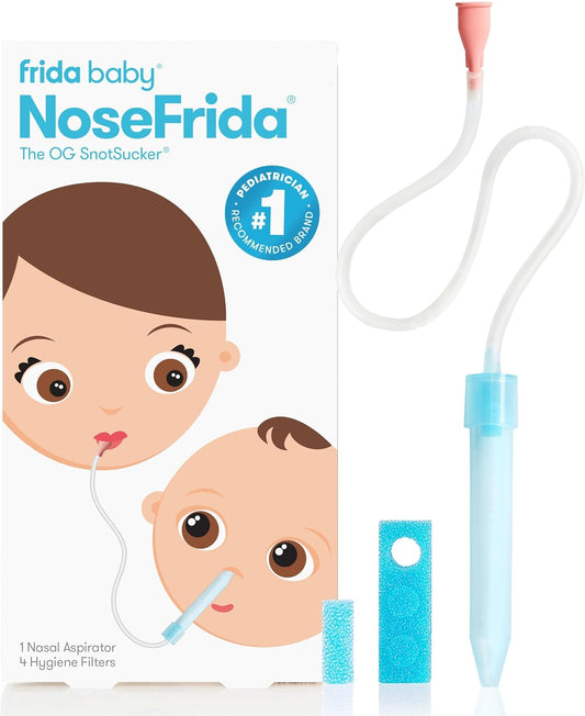 Frida Baby NoseFrida SnotSucker for Baby, Nasal Aspirator for Baby, Nose Sucker Baby Nasal Aspirator to Help Baby Breathe Easy
