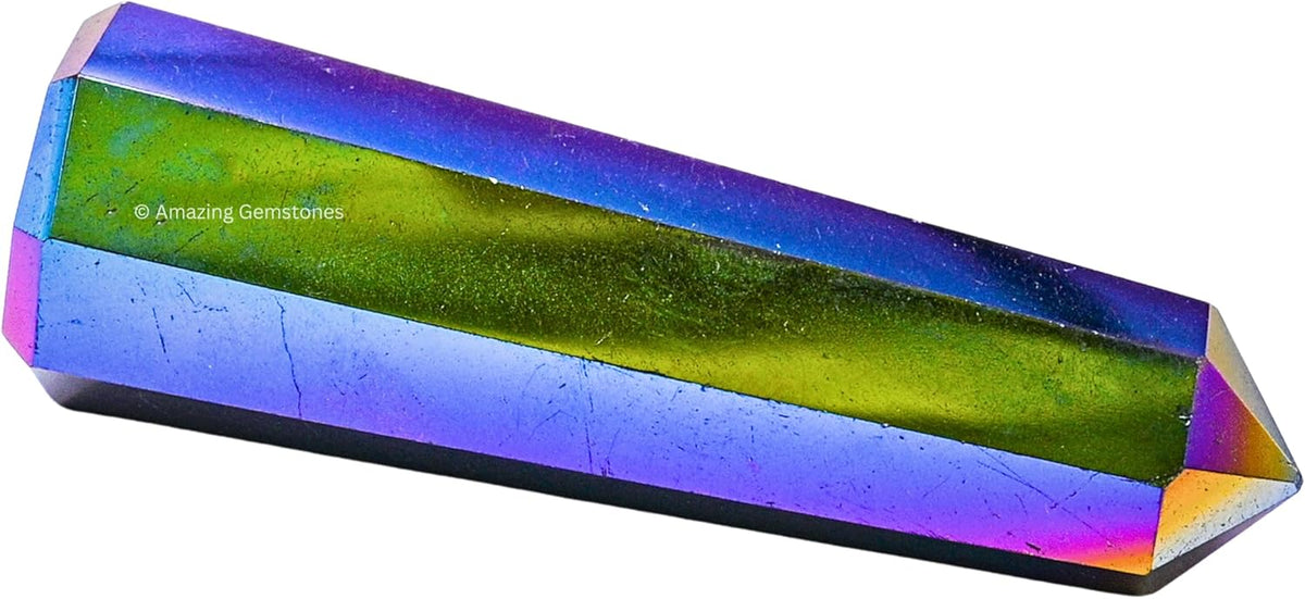 Amazing Gemstone Titanium Aura Quartz Crystal Towers - Natural Healing Crystal Point Obelisk for Reiki Healing and Crystal Grid (2" to 3" Inch)