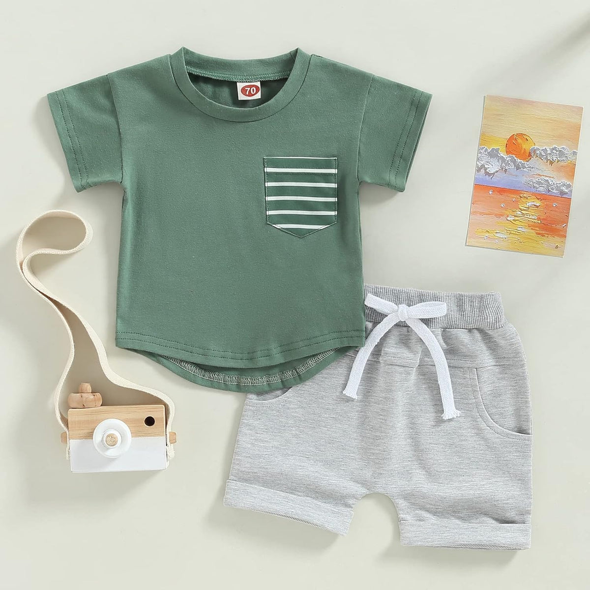 Mubineo Infant Toddler Baby Boy Summer T Shirt Shorts Outfits Short Sleeve Tee Tops Clothes Set