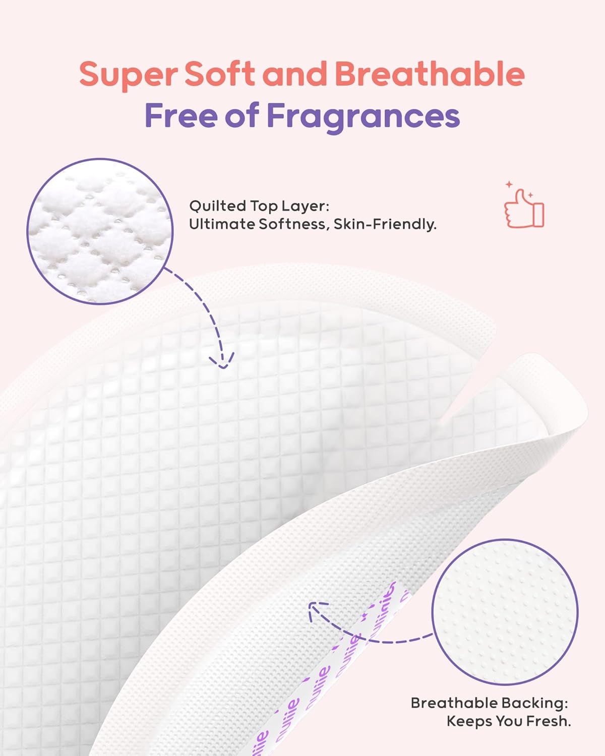 Nuliie Super Absorbent & Featherlight Disposable Nursing Pads 100 Count, Stay Dry, Soft & Breathable Breast Pads for Leaking Milk, Leakproof, Individually Packaged Breastfeeding Essentials for Moms