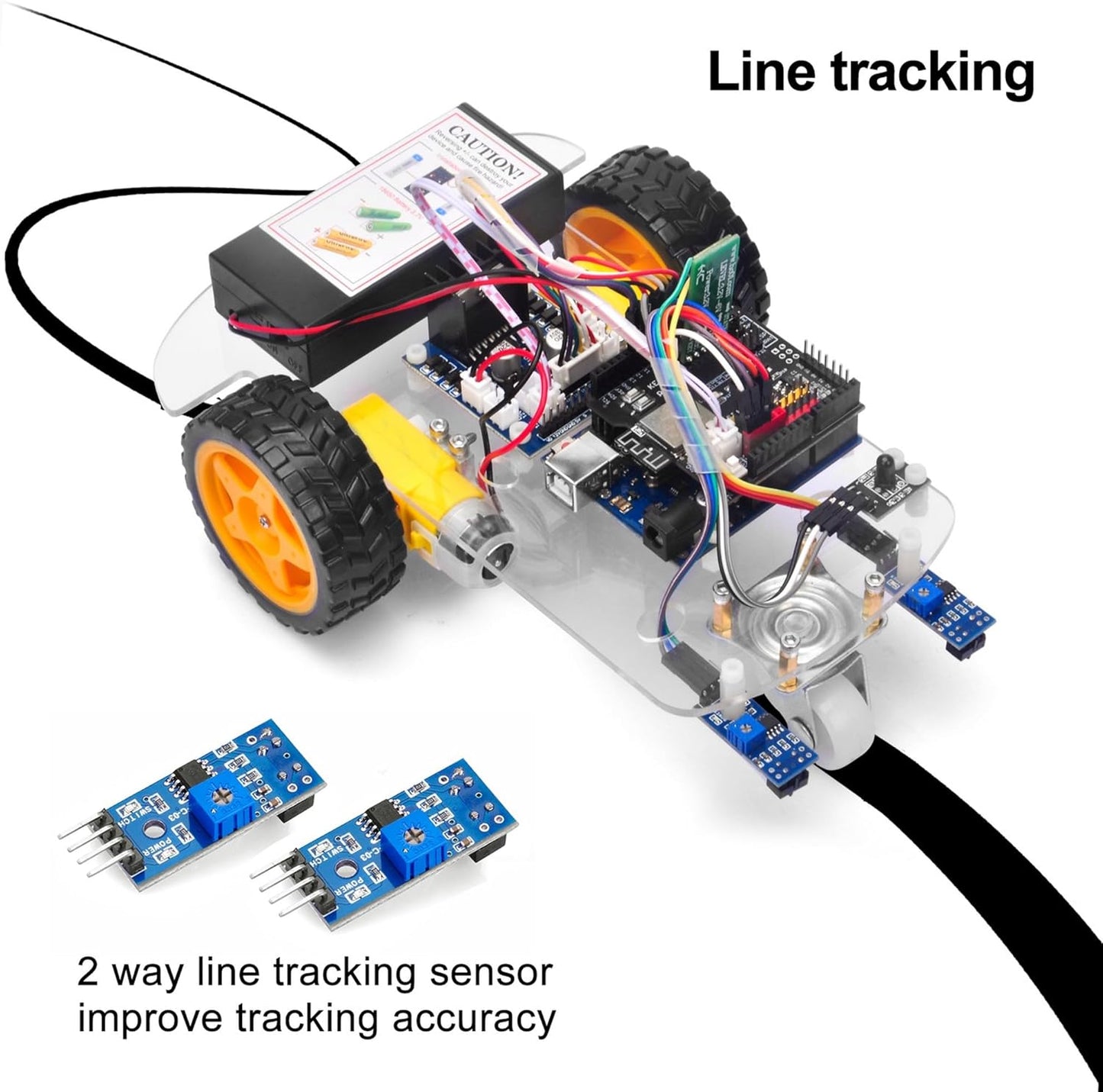 OSOYOO 2WD Robot Car Starter Kit for Arduino, Intelligent and Educational Kit for Adults, Remote Controlled App Educational Motorized Robotics for Building Programming Learning How to Code