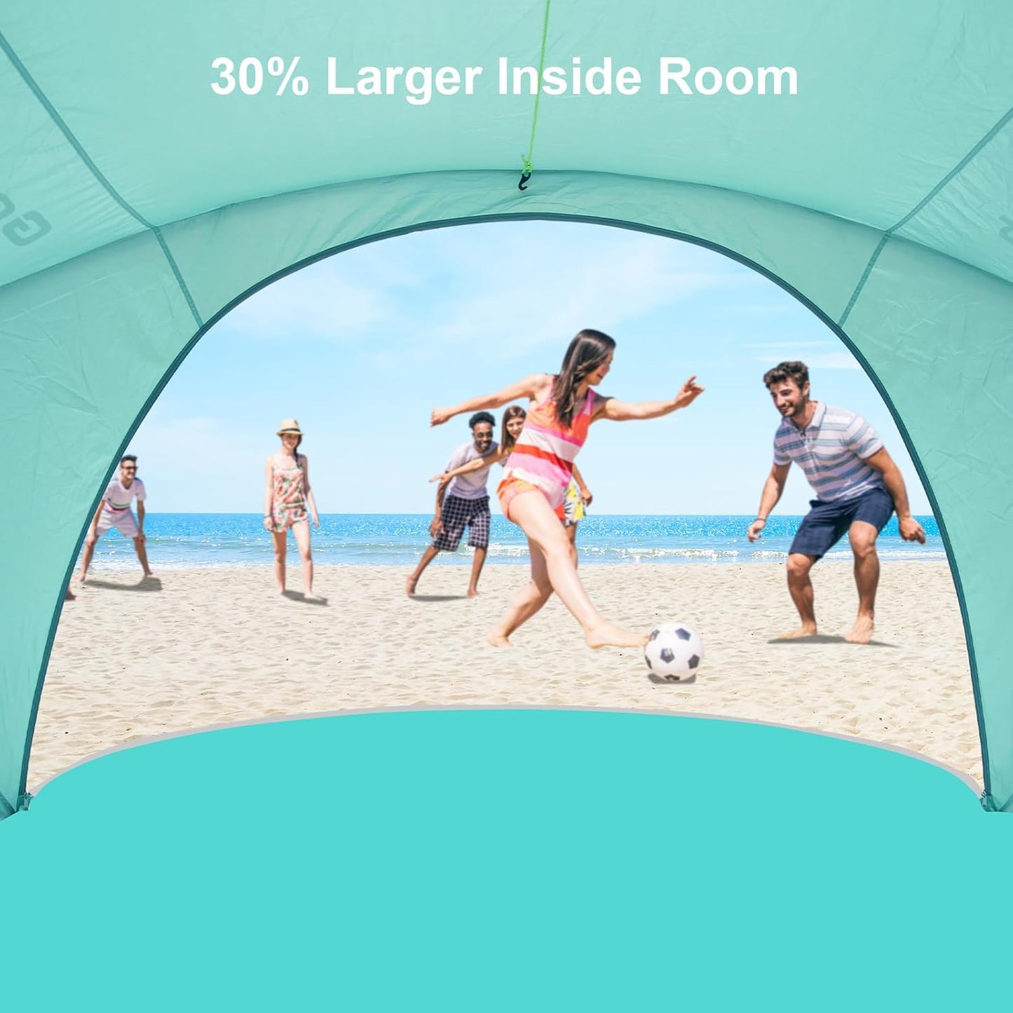 Gorich Beach Tent Sun Shelter with UPF50+ UV Protection for 3/4-5/6-7 Person, Lightweight & Portable Beach Shade Canopy with 2 Zippered Doors, Easy Setup Family Beach Umbrella