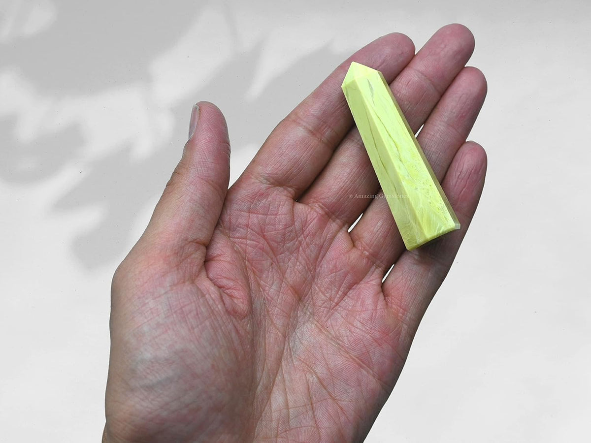 Amazing Gemstone Serpentine Crystal Towers - Natural Healing Crystal Point Obelisk for Reiki Healing and Crystal Grid (3 Inch)