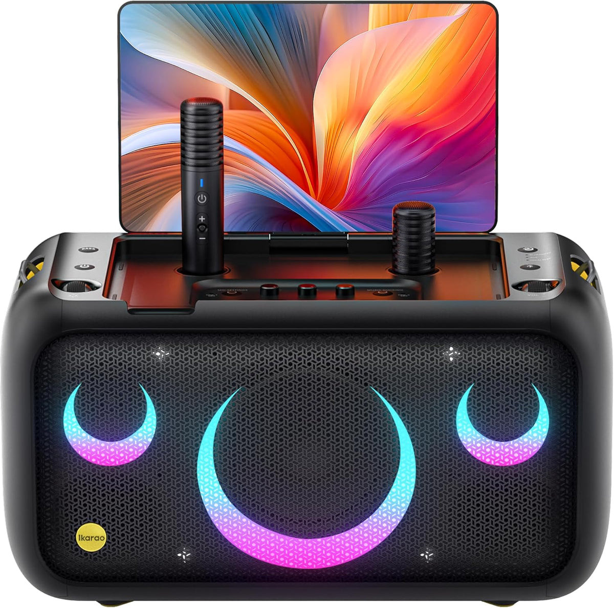 Karaoke Machine for Adults, with Lyrics Display Built-in 13.3" Screen, Truly All in One Karaoke Machine with 2 Wireless Microphone (Hidden & Self Charging), 460W Bluetooth Speaker for Party, TV